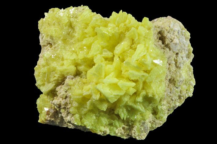 Yellow Sulfur Crystals on Matrix - Steamboat Springs, Nevada #154362
